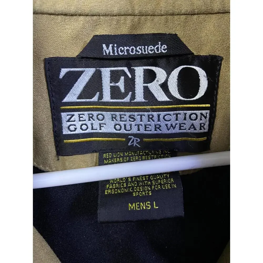 ZERO RESTRICTION Jacket Mens Large Microsuede Pullover Wind Shirt Jacket Navy